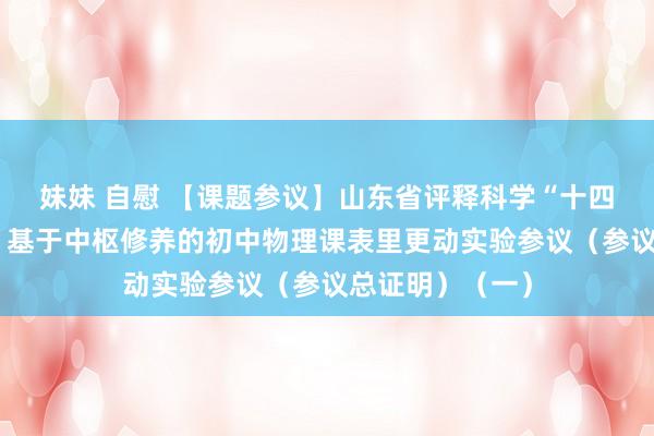 妹妹 自慰 【课题参议】山东省评释科学“十四五”推测课题：基于中枢修养的初中物理课表里更动实验参议（参议总证明）（一）
