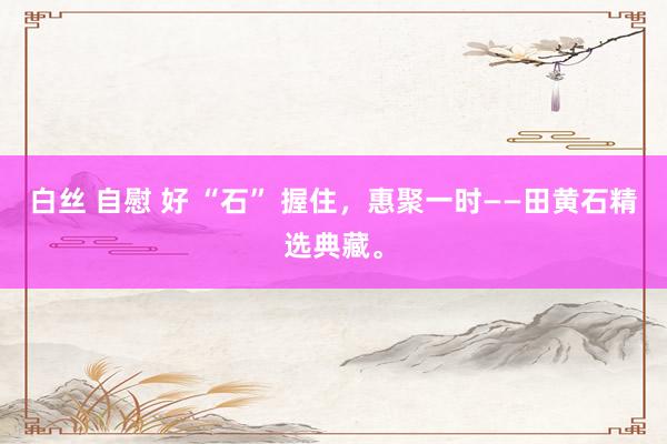 白丝 自慰 好 “石” 握住，惠聚一时——田黄石精选典藏。